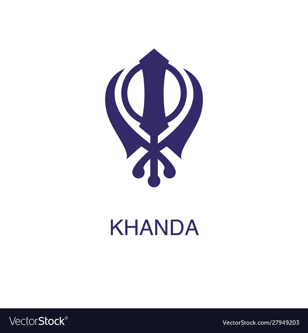 Khanda element in flat simple style on white