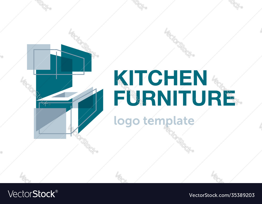 Kitchen Wooden Furniture Logo Template Royalty Free Vector