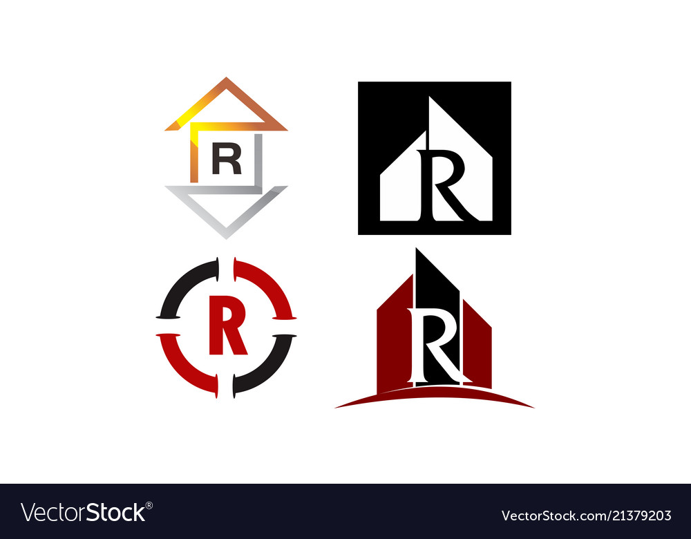 Logotype r modern template set