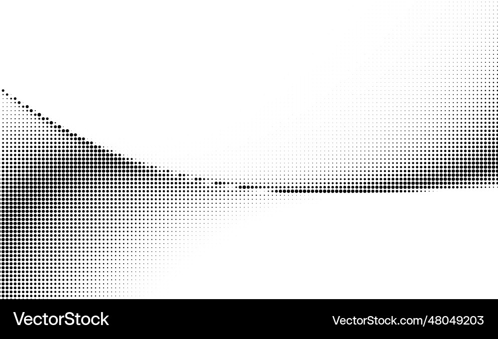 Monochrome gradient halftone dots background Vector Image