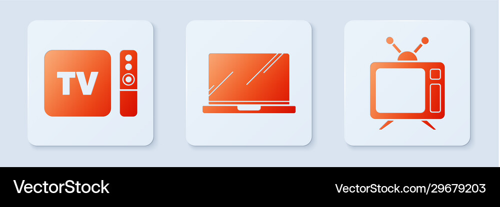 Set laptop tv box receiver and player Royalty Free Vector