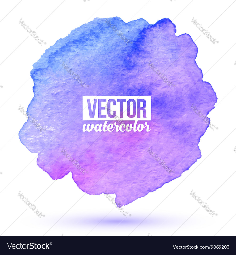 Violet watercolor painted stain background Vector Image