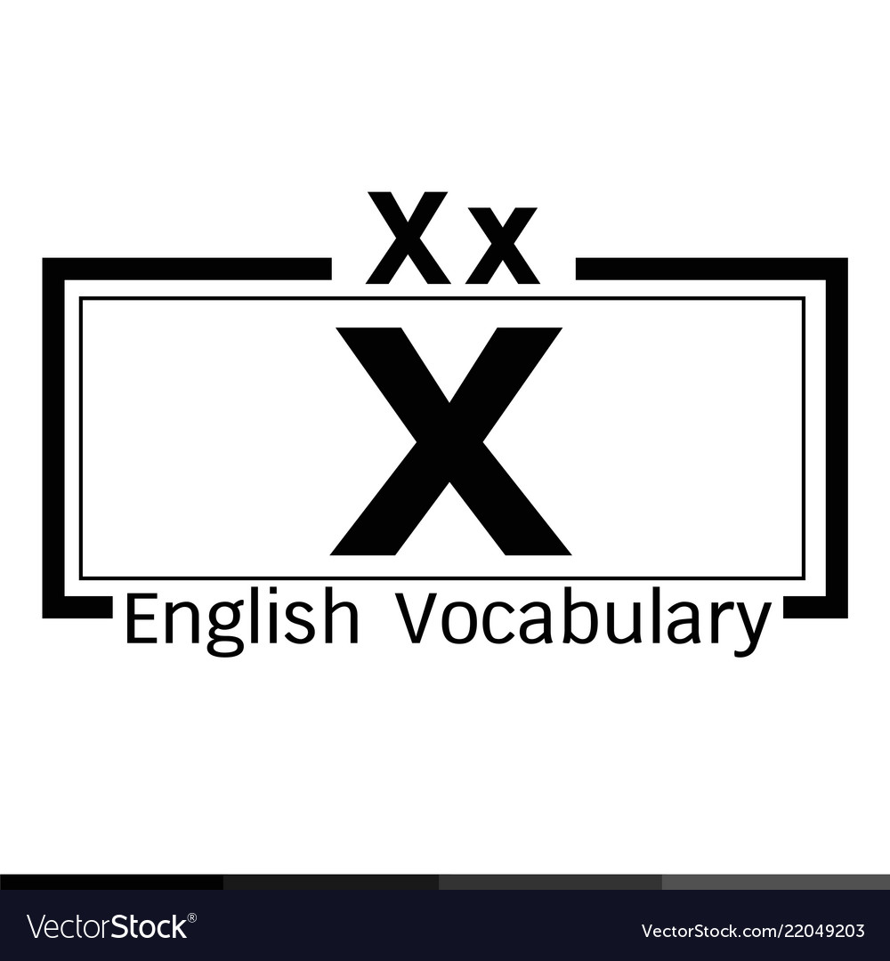 X english word vocabulary design Royalty Free Vector Image