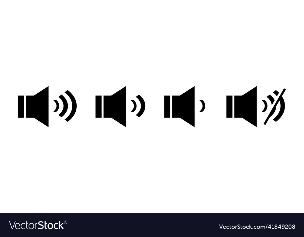 A set of volume icons sound level