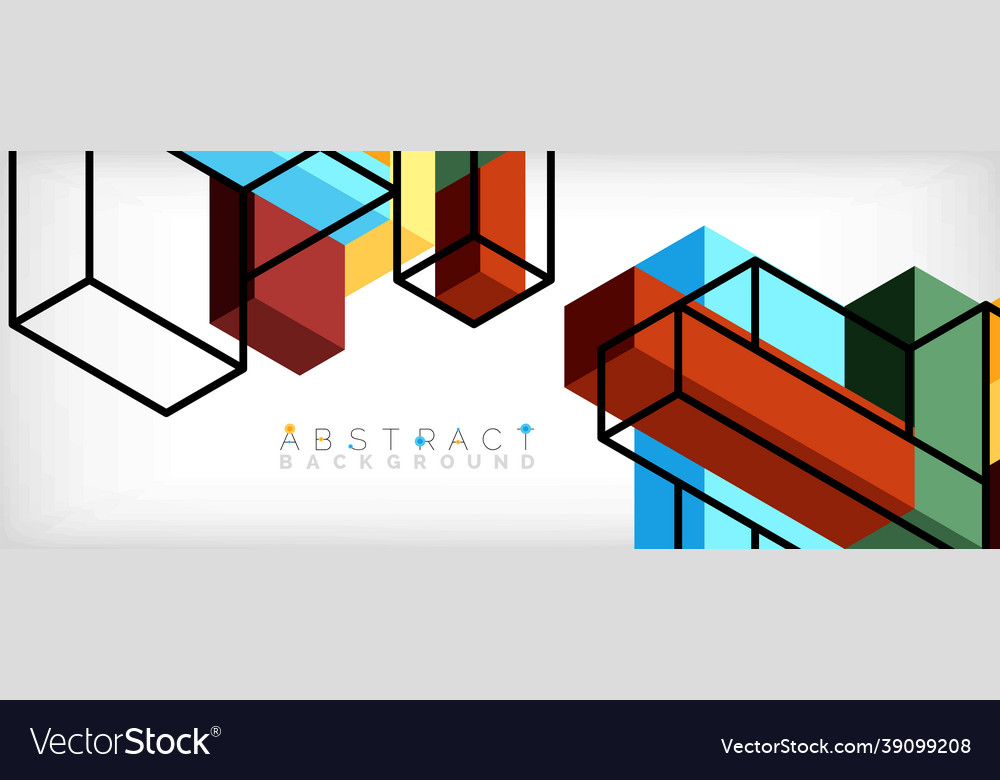 Abstract background 3d cubes cubic elements vector image Abstract background 3d cubes cubic elements