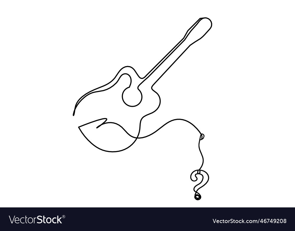 Abstract guitar with question mark as continuous