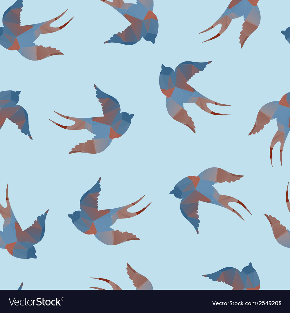 Abstract seamless with swallows Royalty Free Vector Image