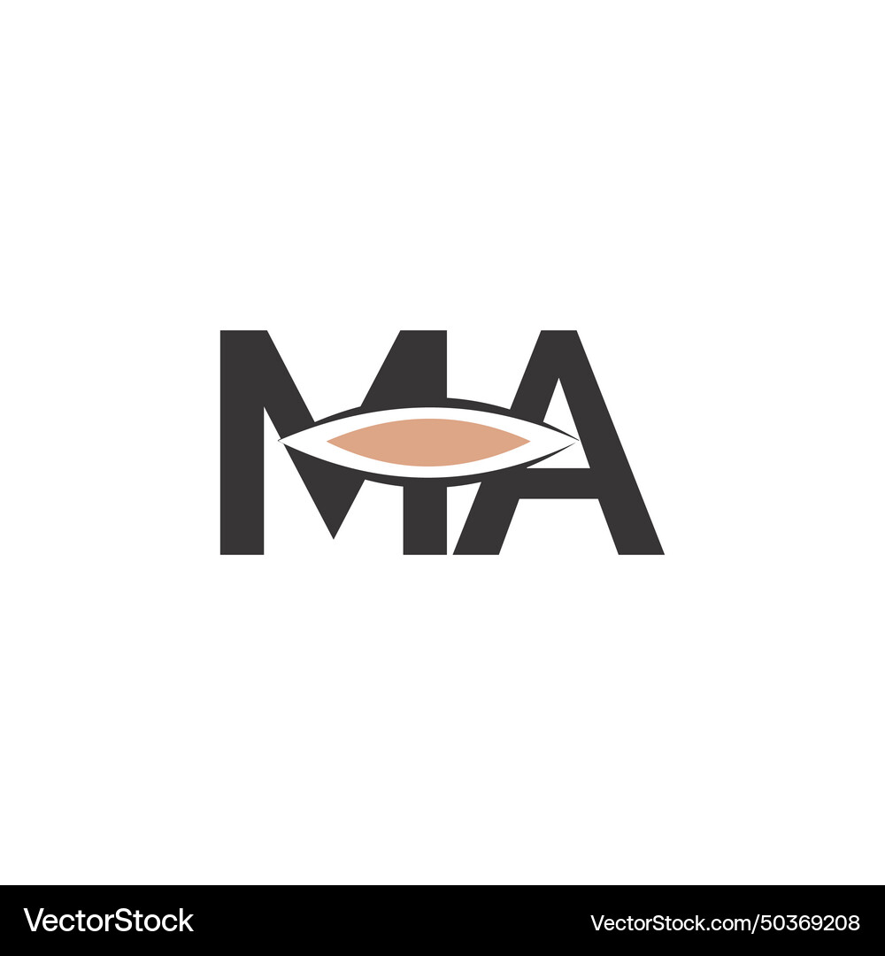 Alphabet initials logo am ma m Royalty Free Vector Image