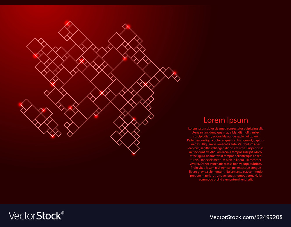 Azerbaijan from red pattern composed puzzles vector image Azerbaijan from red pattern composed puzzles