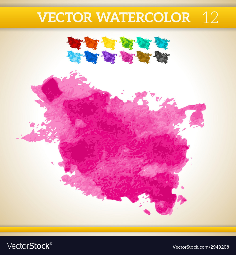 Bright pink watercolor artistic splash for design