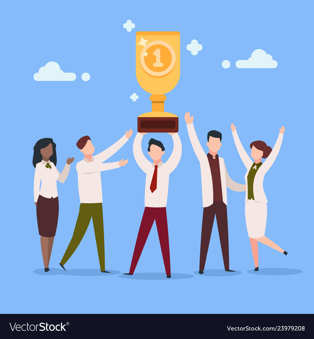 Cartoon work award office employee work reward Vector Image