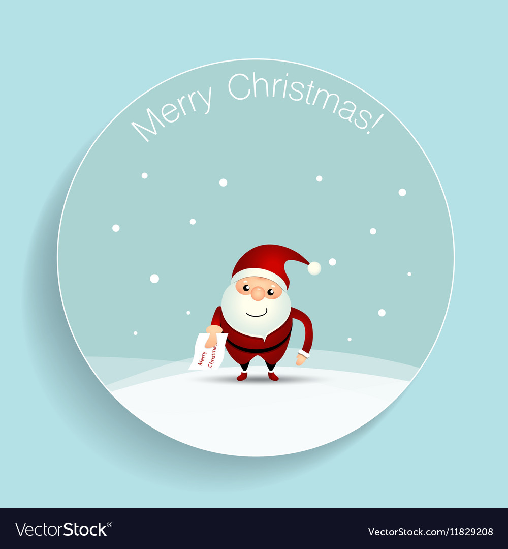 Christmas greeting card with santa claus