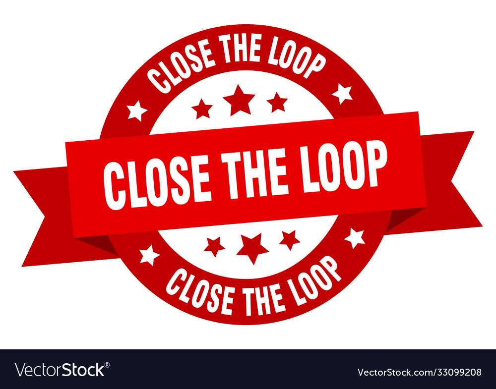 Close loop round ribbon isolated label