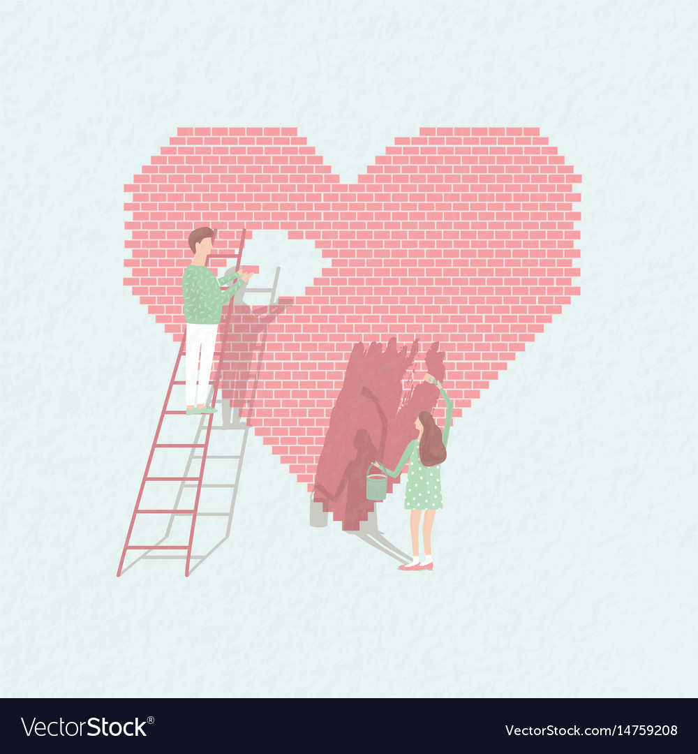 Concept Love Is Work Couple In Build Royalty Free Vector