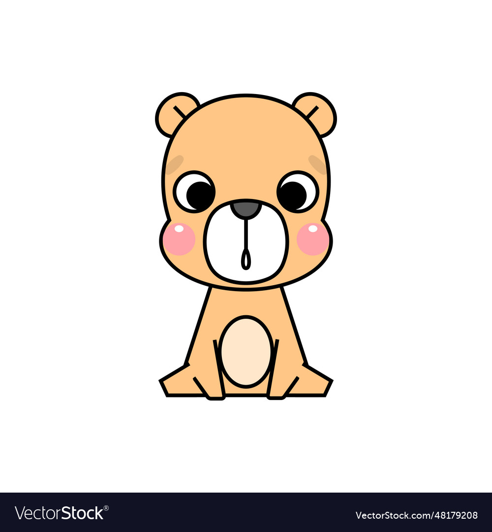 Süße Baby Bär Cartoon Charakter isoliert auf weiß