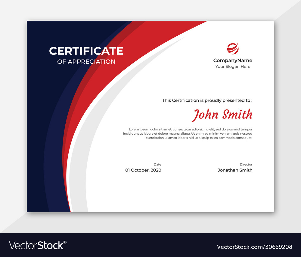 Dynamic Blue and Red Waves Certificate