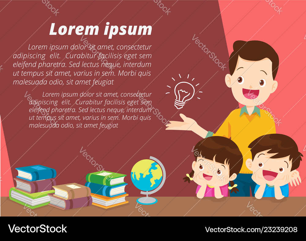 Education and learningfamily children thinkin Vector Image