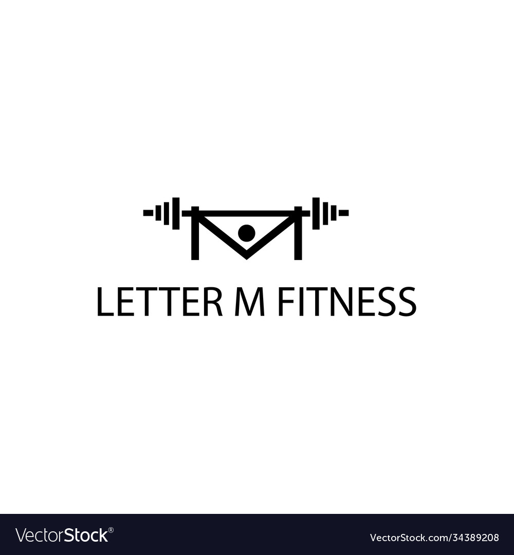 Fitness logo creative barbell company template Vector Image