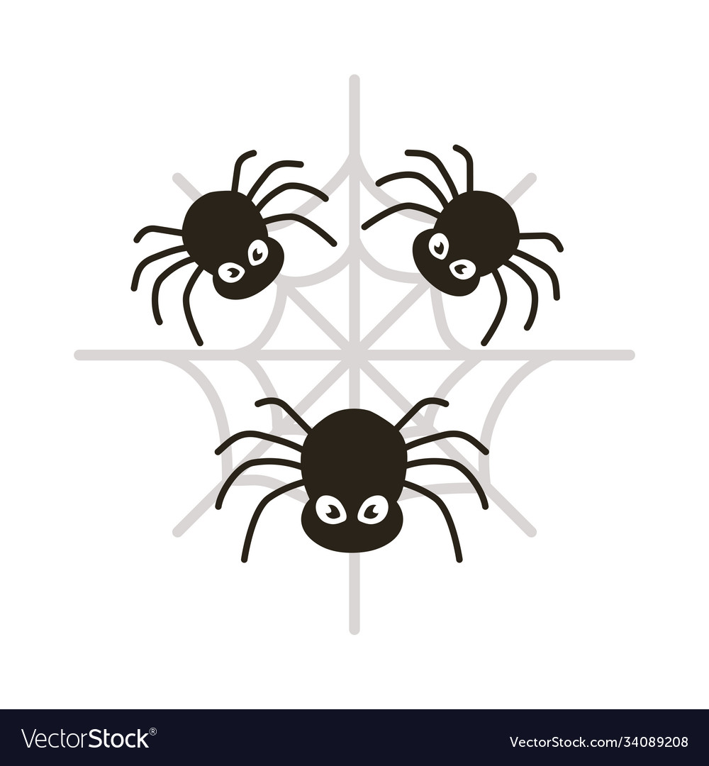 Halloween spiders flat style icon Royalty Free Vector Image