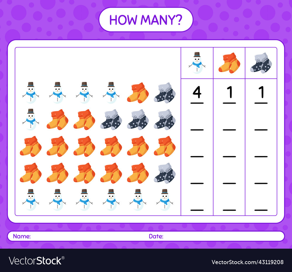 How many counting game with christmas icon Vector Image How many counting game with christmas icon