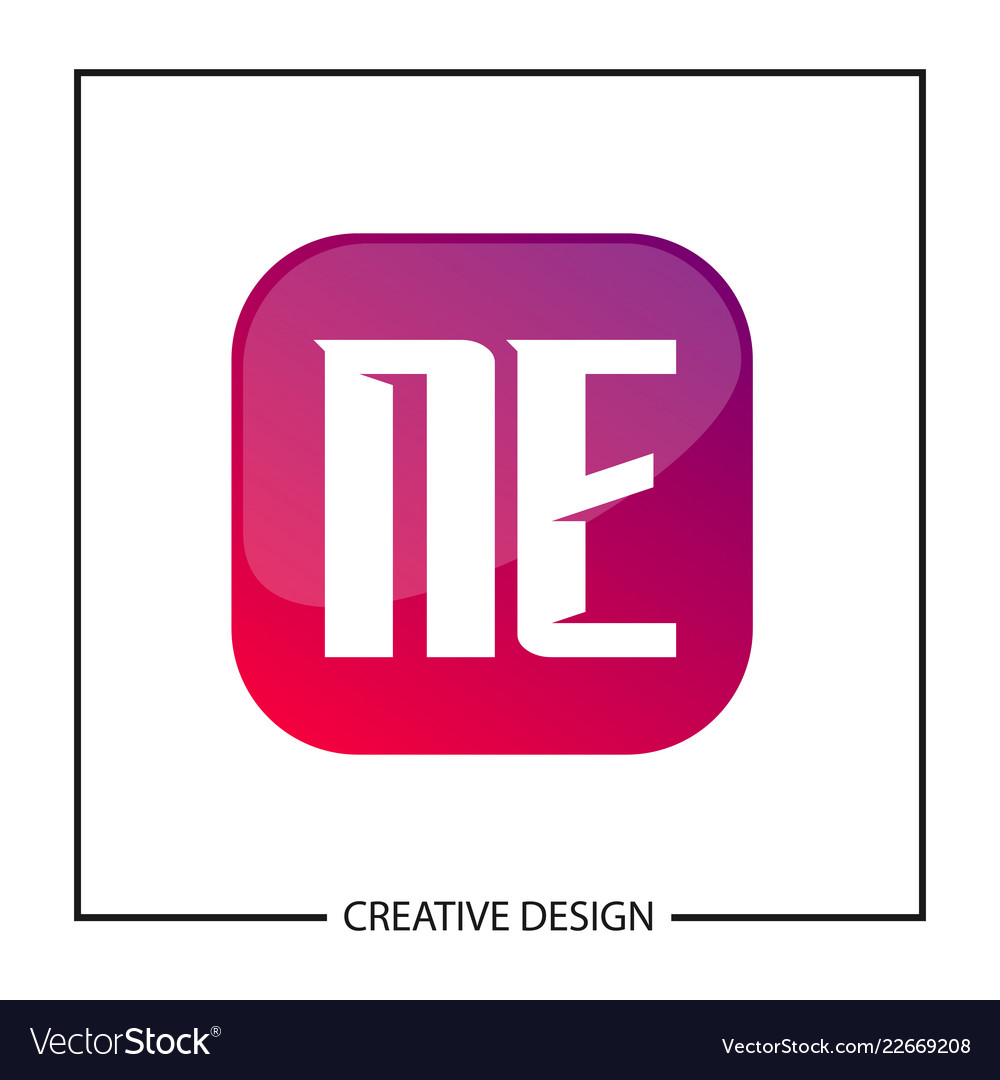 Initial letter ne logo template design