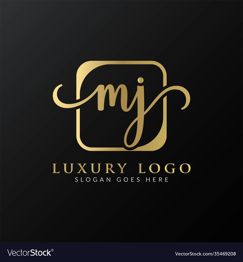 Initial Mj Letter Logo Design Template Luxury Vector Image