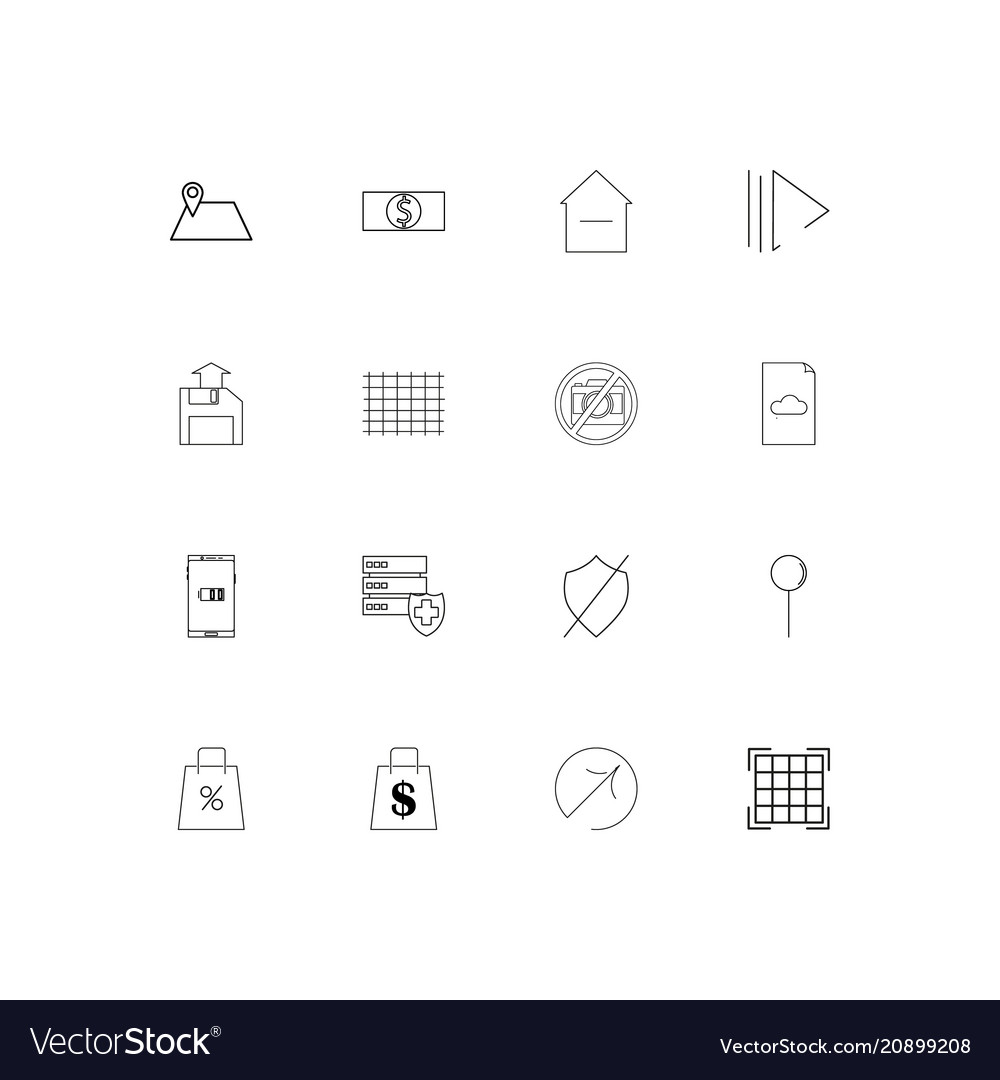 Interface linear thin icons set outlined simple