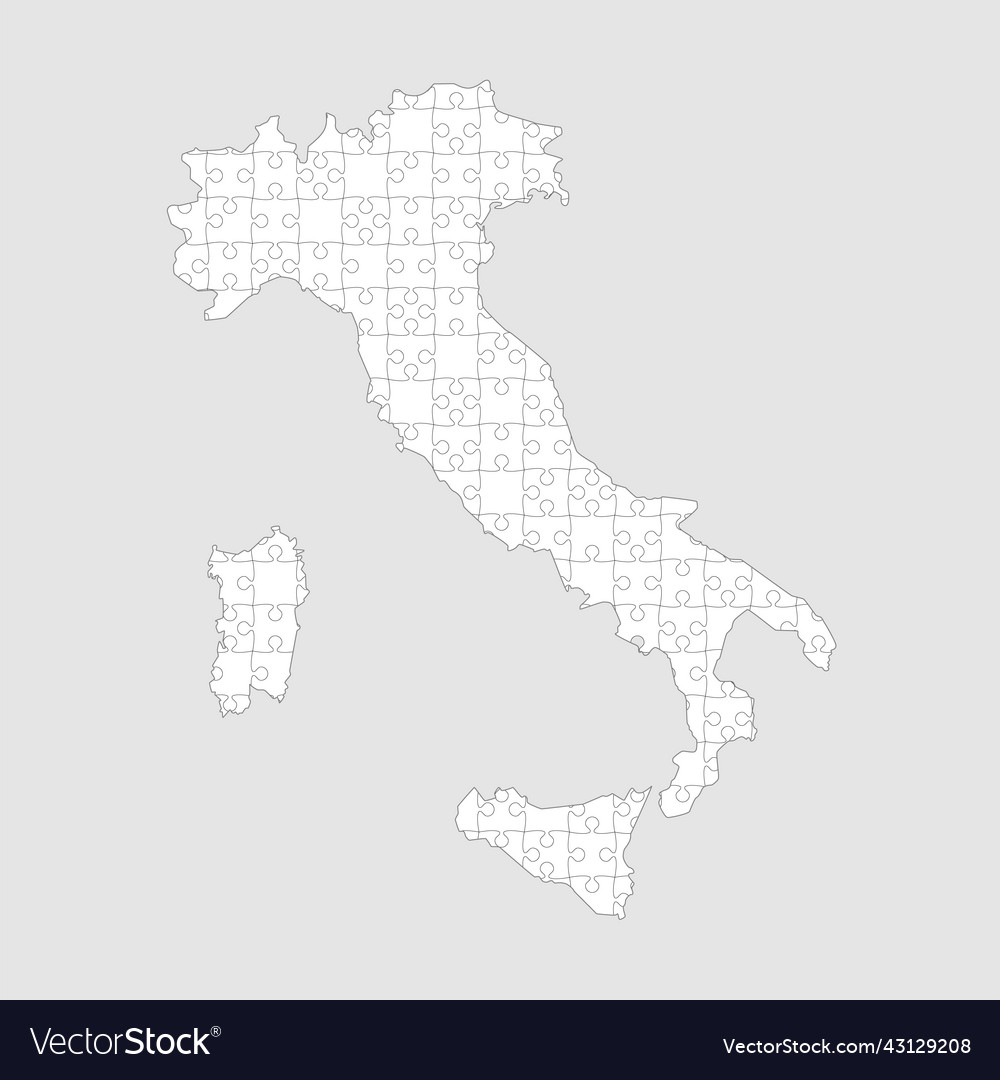 Vector Map Italy From Piece Puzzle Jigsaw Stock Illustration