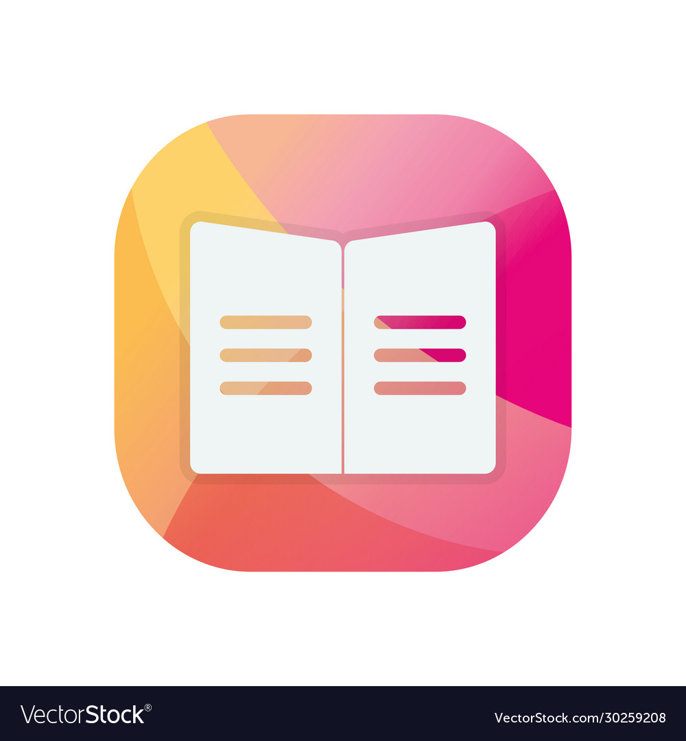 Open book block flat style icon design