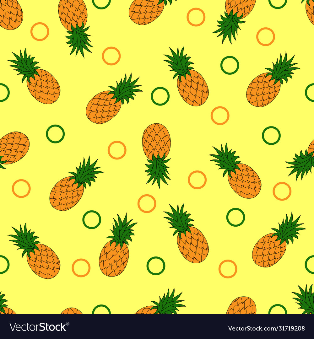 Seamless pattern with pineapples Vector Image Seamless pattern with pineapples