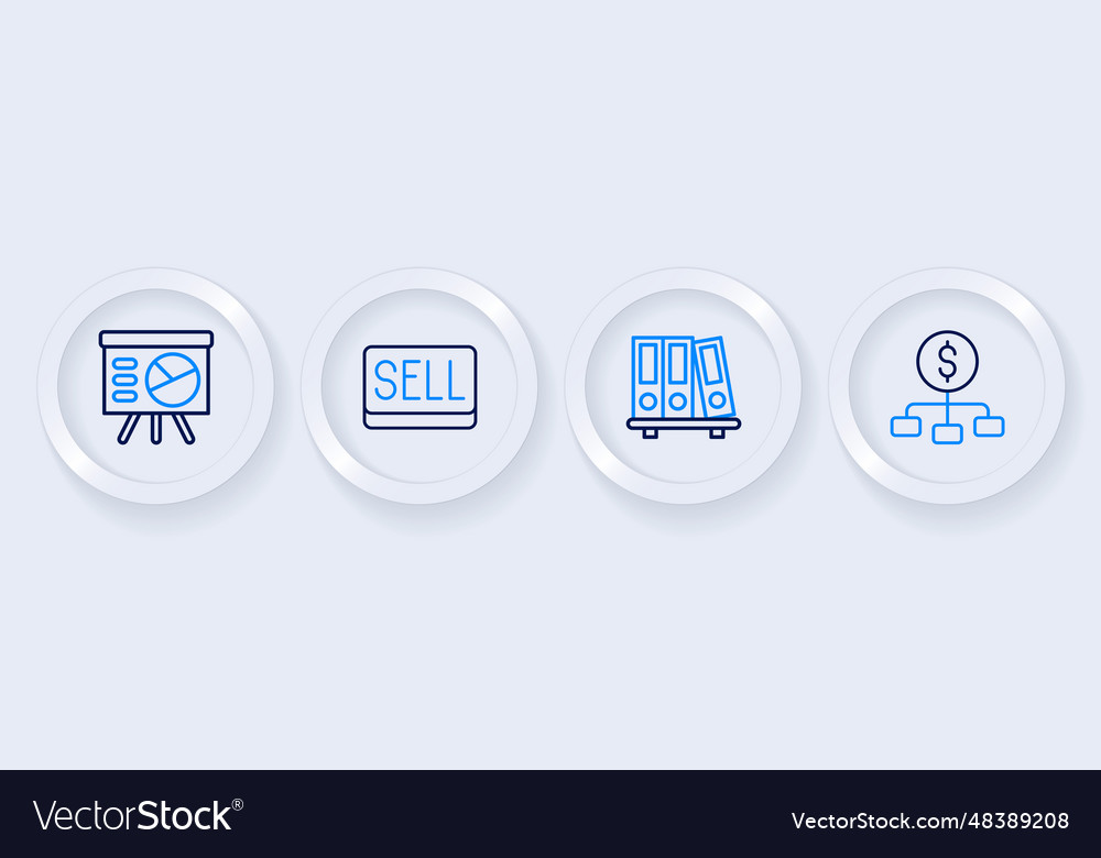 Set line hierarchy with dollar office folders Vector Image Set line hierarchy with dollar office folders