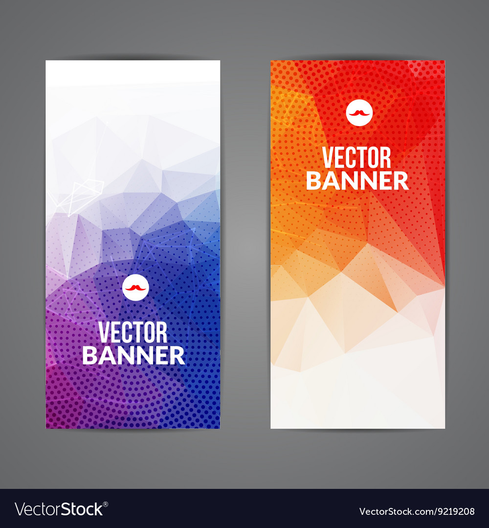 Set of polygonal triangular colorful background