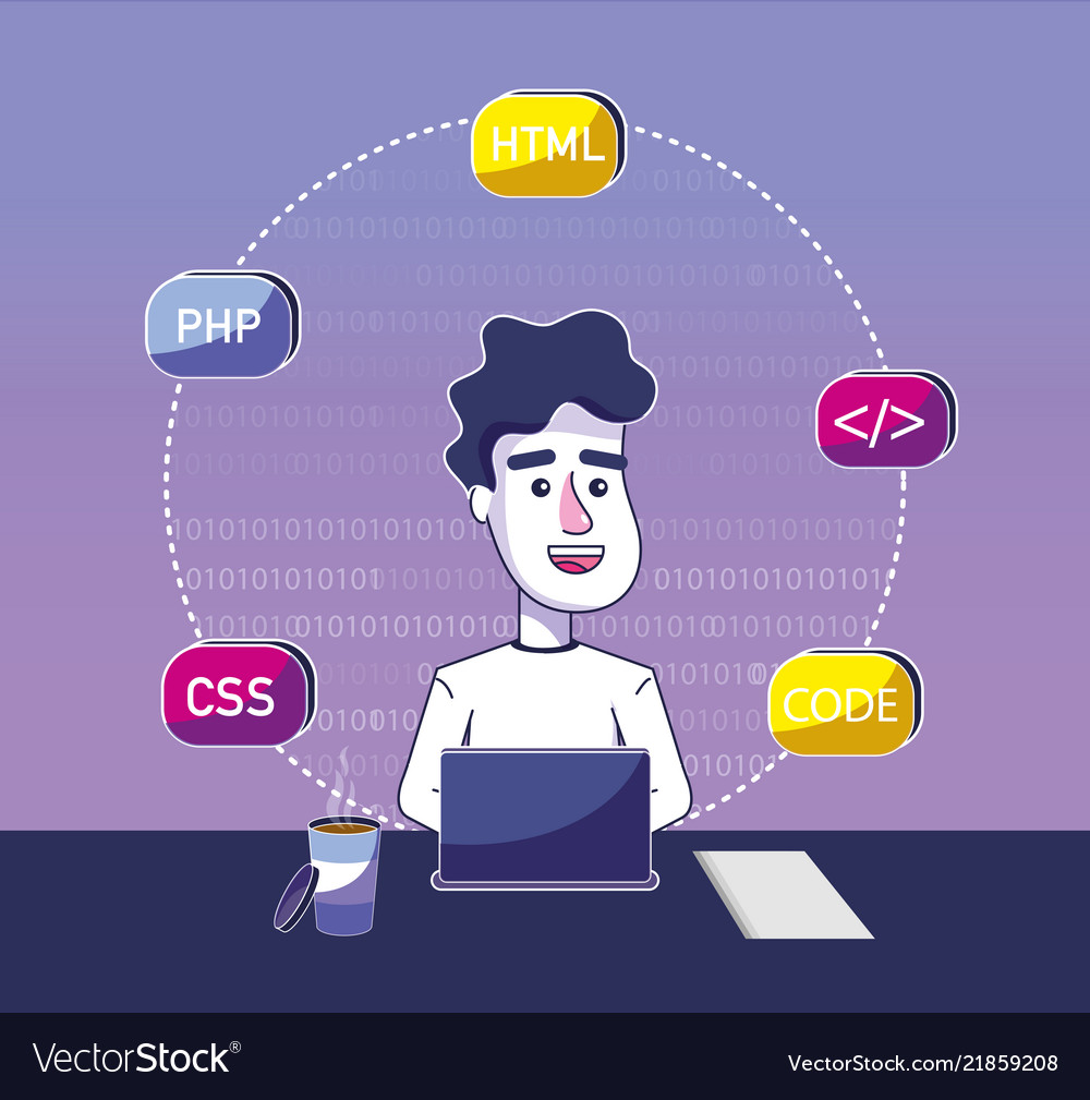 Software Programmierer Cartoon