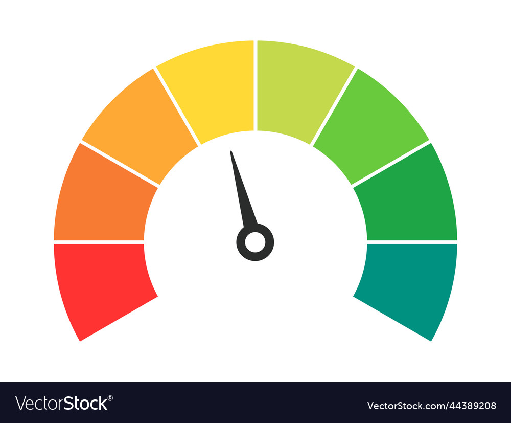 Speedometer meter with arrow for dashboard vector image Speedometer meter with arrow for dashboard