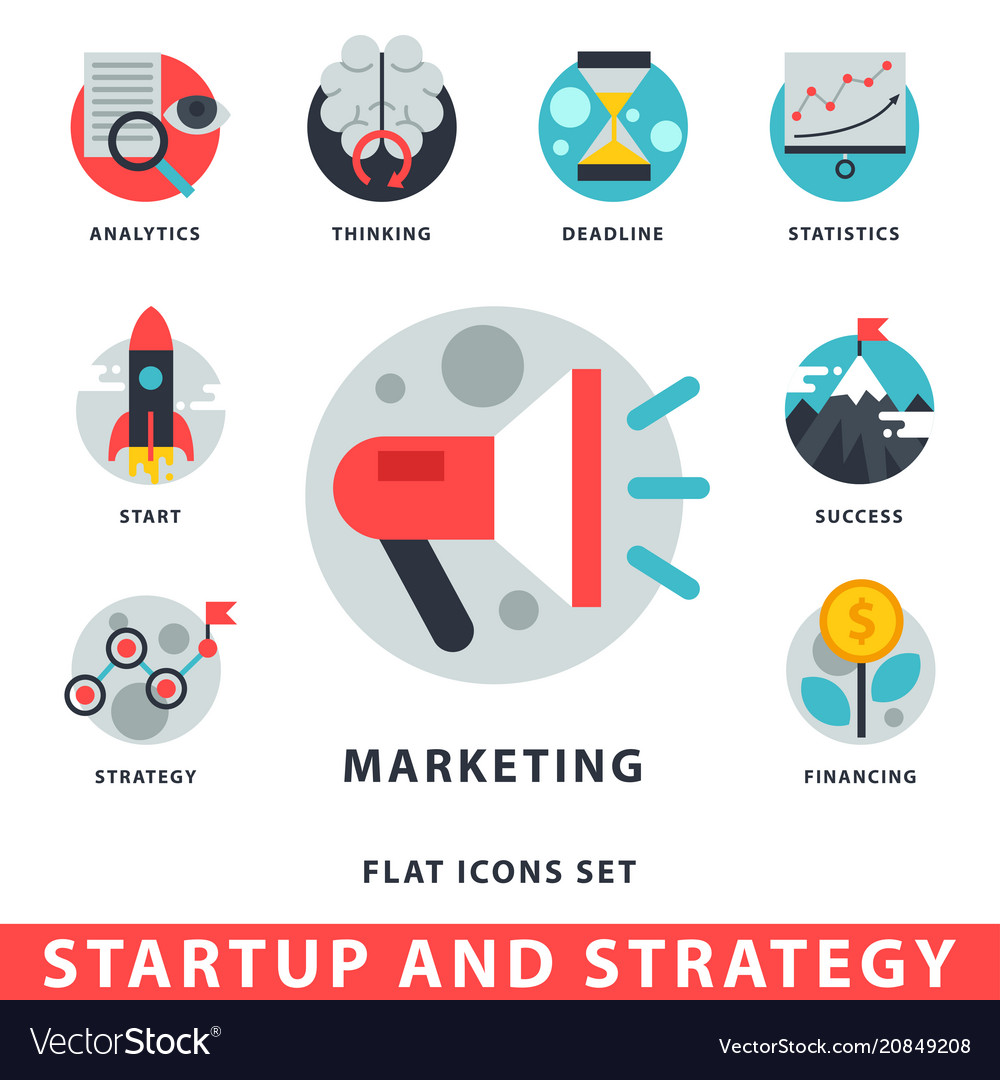 Startup Strategy Icon Set