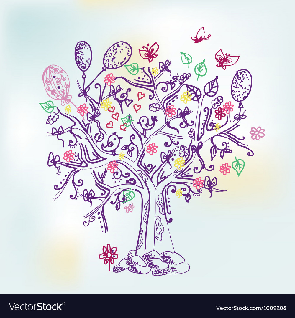 Tree ink Royalty Free Vector Image - VectorStock