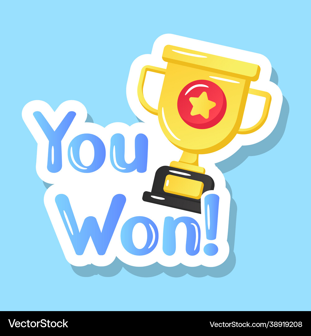 Winner trophy Royalty Free Vector Image - VectorStock