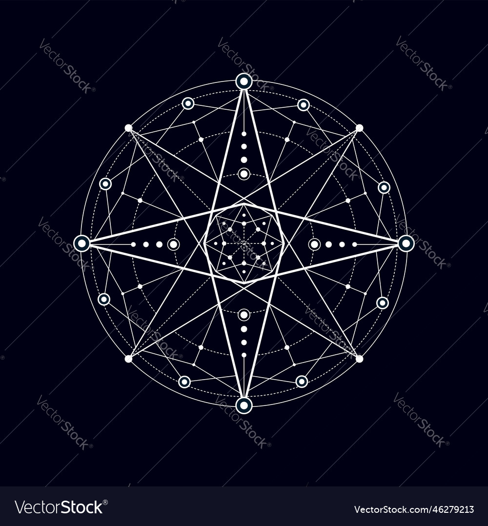 Alchemy sacred sign geometric boho tattoo element Vector Image