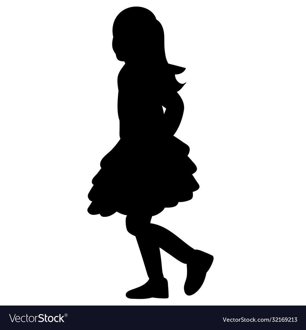 Black silhouette a child coming Royalty Free Vector Image