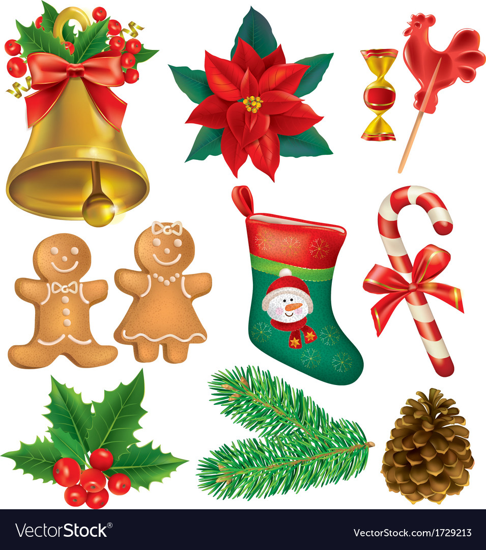 Christmas beautiful set Royalty Free Vector Image