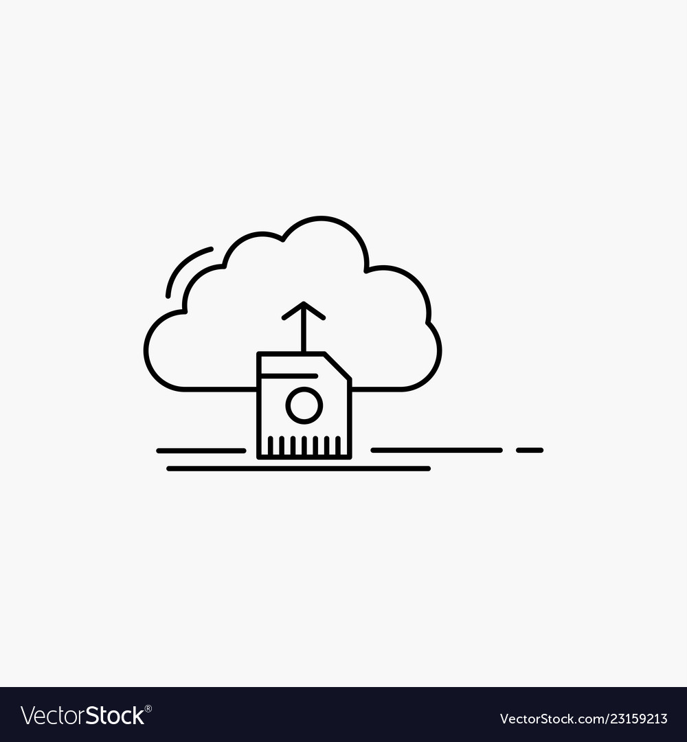 Cloud upload save data computing line icon vector image Cloud upload save data computing line icon
