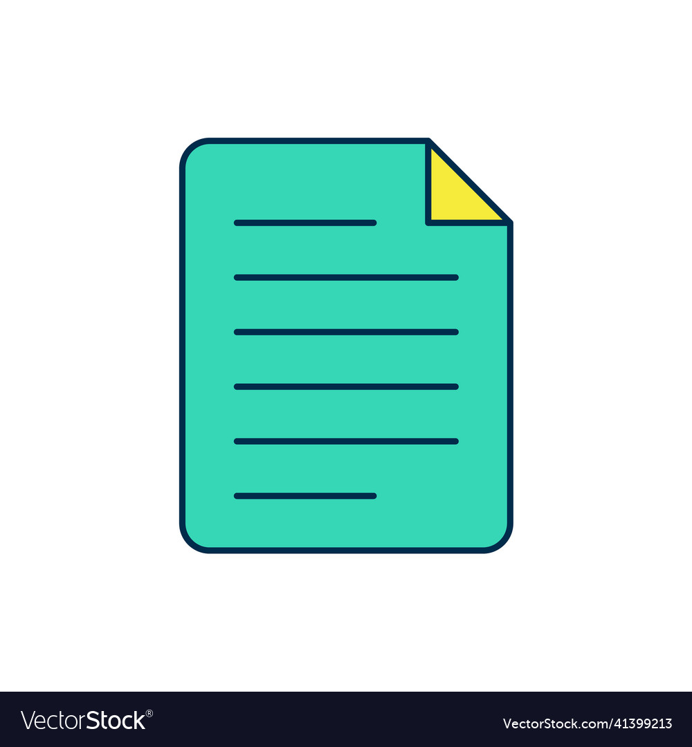 Filled outline file document icon isolated
