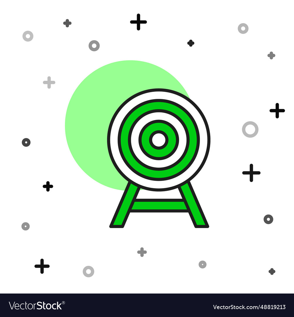 Filled outline target with arrow icon isolated vector image Filled outline target with arrow icon isolated