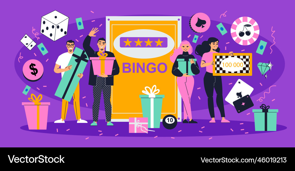 Flat lottery Royalty Free Vector Image - VectorStock