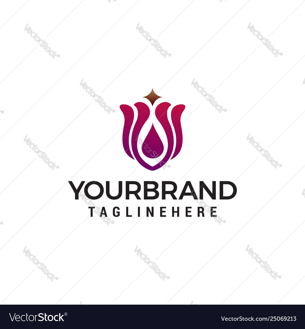 Flower spa cosmetic logo design concept template