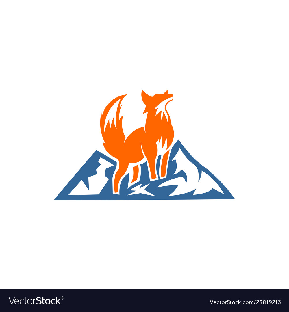 Fox unique logo design Vector Image Fox unique logo design