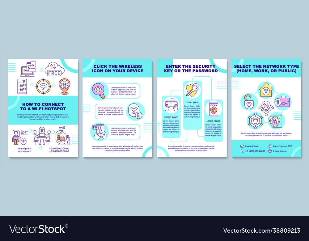 How to connect wifi hotspot brochure template Vector Image