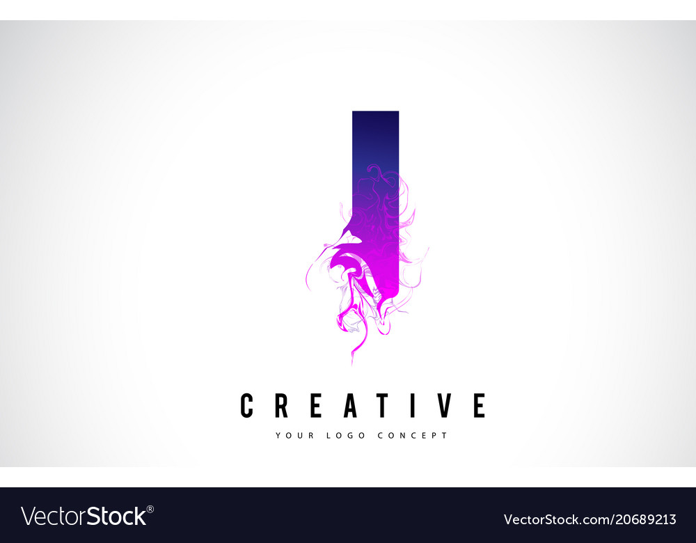 I purple letter logo design with liquid effect