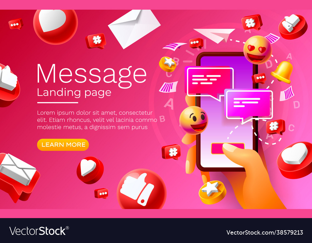 Message with many icons chat for communication vector image Message with many icons chat for communication