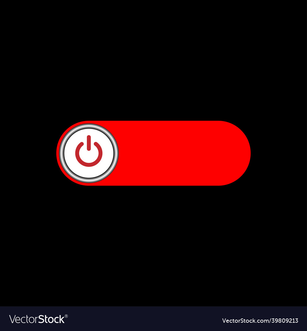 On off slider style power buttons red background vector image On off slider style power buttons red background